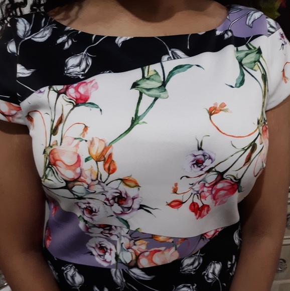 NWOT Vince Camuto Size 12 Floral Print Dress - Picture 5 of 5